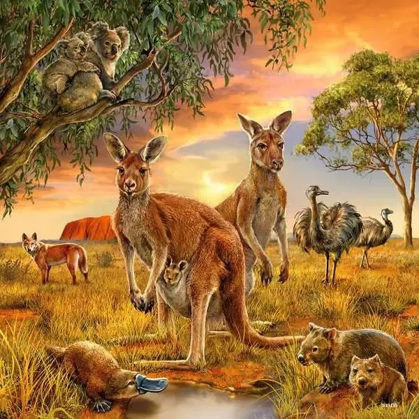 Puzzle ab 5 Jahren – Tiere der Erde mit 3x49 Teilen