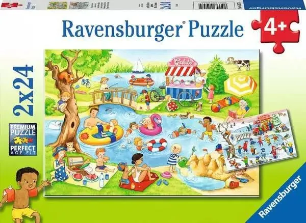 Puzzle ab 4 Jahren – Freizeit am See mit 2x24 Teilen