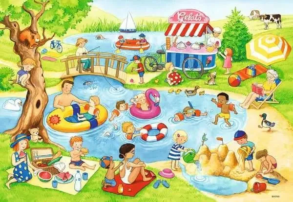 Puzzle ab 4 Jahren – Freizeit am See mit 2x24 Teilen