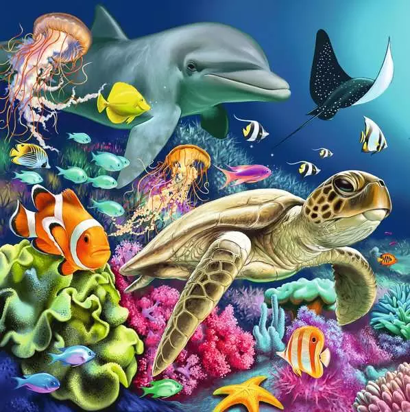 Kinderpuzzle - Bezaubernde Unterwasserwelt - 3x49 Teile