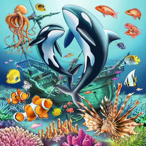Kinderpuzzle - Bezaubernde Unterwasserwelt - 3x49 Teile