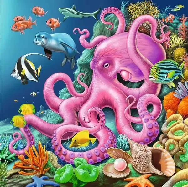 Kinderpuzzle - Bezaubernde Unterwasserwelt - 3x49 Teile