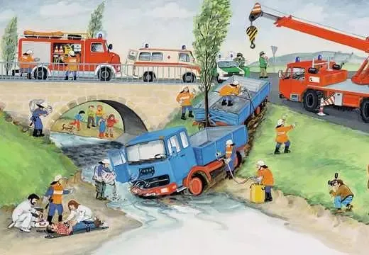 Kinderpuzzle ab 4 Jahren - Bei der Feuerwehr - 24 Teile