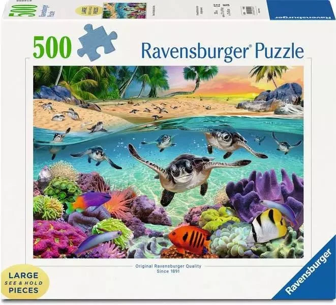 Erwachsenenpuzzle Meeresschildkröten – 500 große Puzzleteile