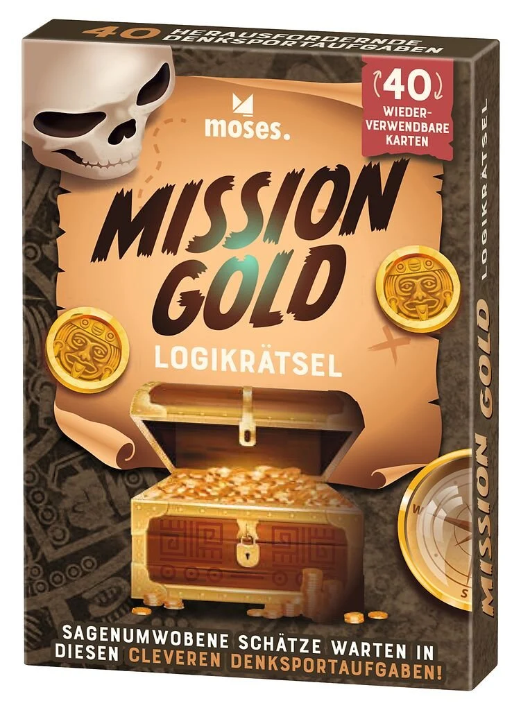 Logikrätsel Mission Gold – 40 Schatzsuche-Rätsel mit Wegwischstift