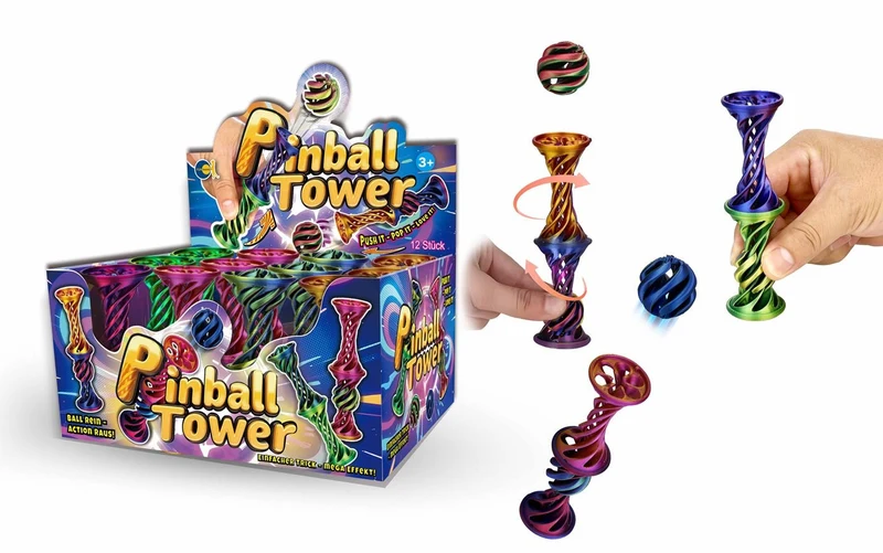 Pinball Tower – Mini-Kugelbahn und Action-Fidget-Spielzeug