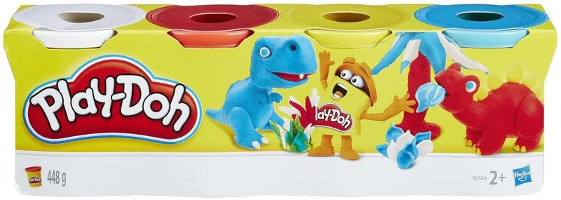 Knete - 4er Play-Doh classicweiß rot gelb blau