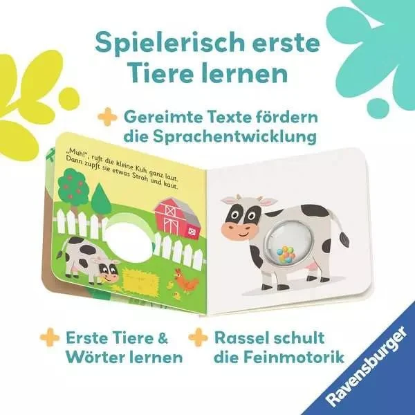 Rasselbuch – Erste Tiere mit Rassel und Reimen