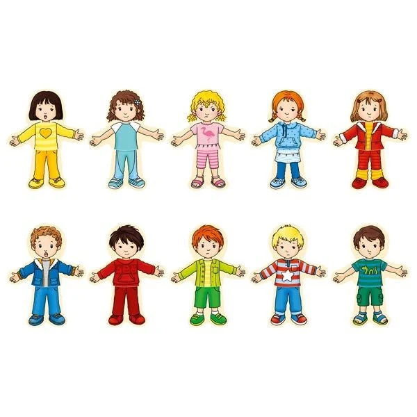 Goki Anziehpuppenpuzzle Junge und Mädchen aus Holz ab 3 Jahren
