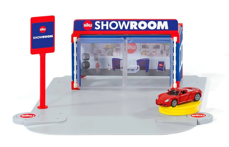 Autohaus-Showroom – SIKU World mit Porsche Carrera GT und drehbarem Podest