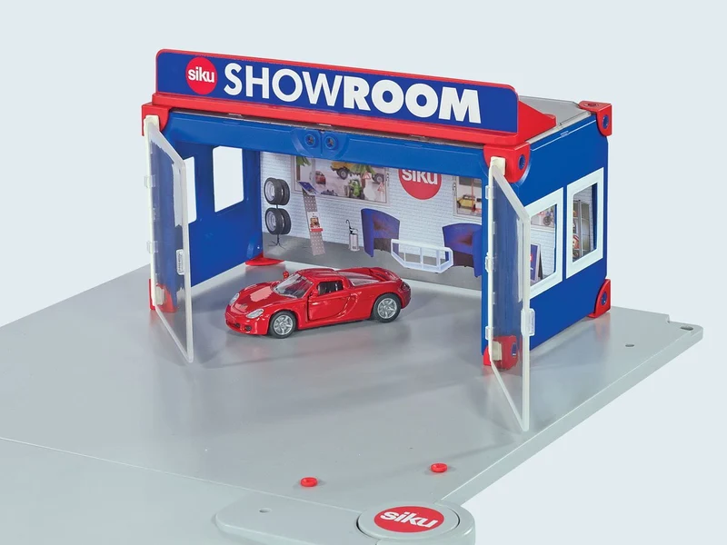 Autohaus-Showroom – SIKU World mit Porsche Carrera GT und drehbarem Podest