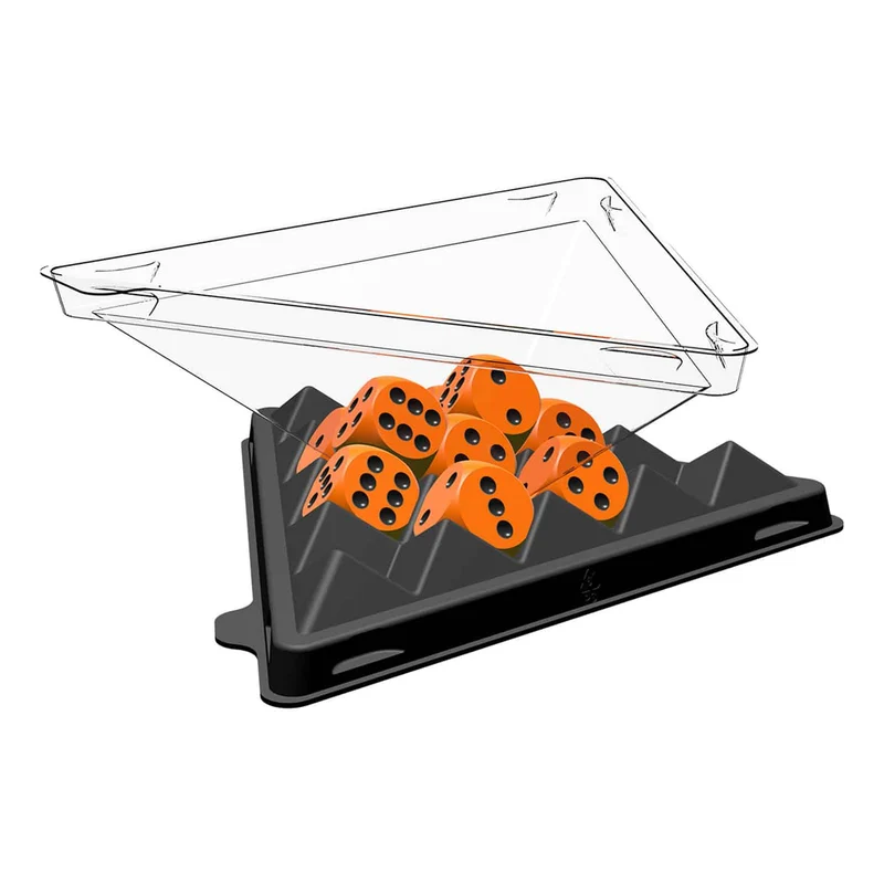 Mini-Würfelpyramide orange – kompaktes Würfelspiel