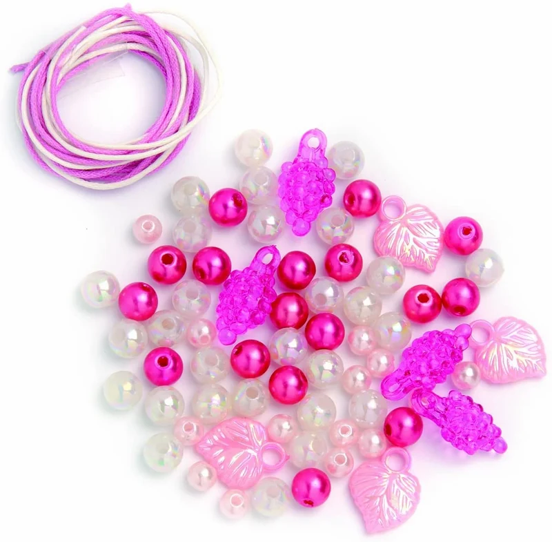 Perlenset weiß-rosa-pink – Schmuck Bastelset