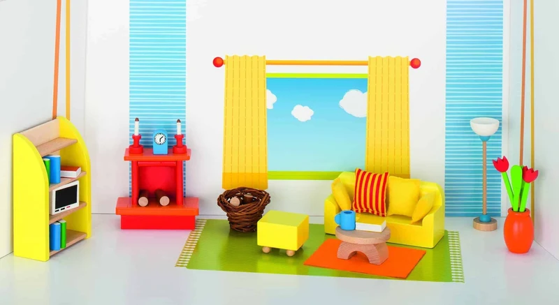 Wohnzimmer Puppenmöbel für Puppenhaus aus Holz
