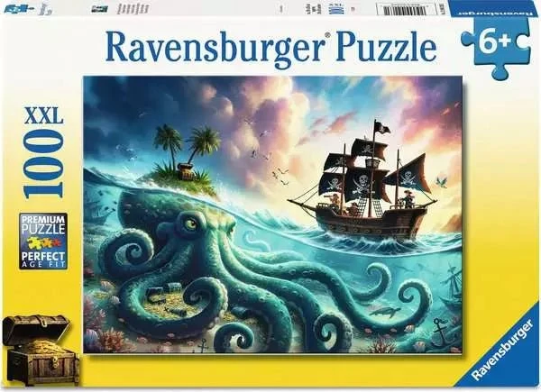 Kinderpuzzle Der Schatz des Kraken – 100 XXL Teile