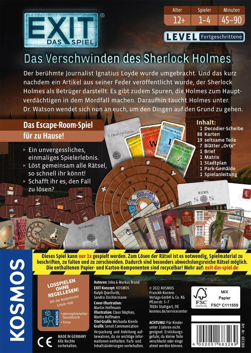 EXIT® Das Spiel, Das Verschwinden des Sherlock Holmes