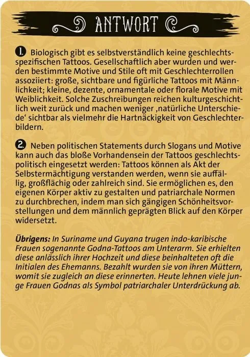 Das große Tattoo Quiz – 100 Fragen Kartenset