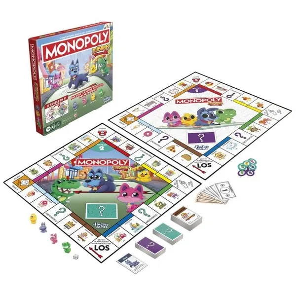 Monopoly Junior Square 2 in 1 – Brettspiel ab 4 Jahren