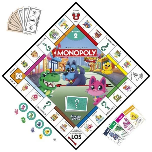 Monopoly Junior Square 2 in 1 – Brettspiel ab 4 Jahren