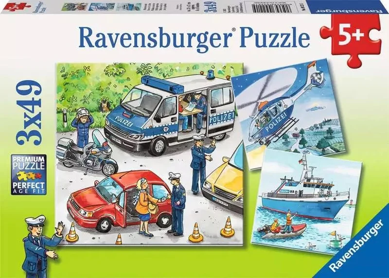 Polizeieinsatz – Ravensburger Kinderpuzzle 3x49 Teile