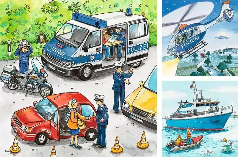 Polizeieinsatz – Ravensburger Kinderpuzzle 3x49 Teile