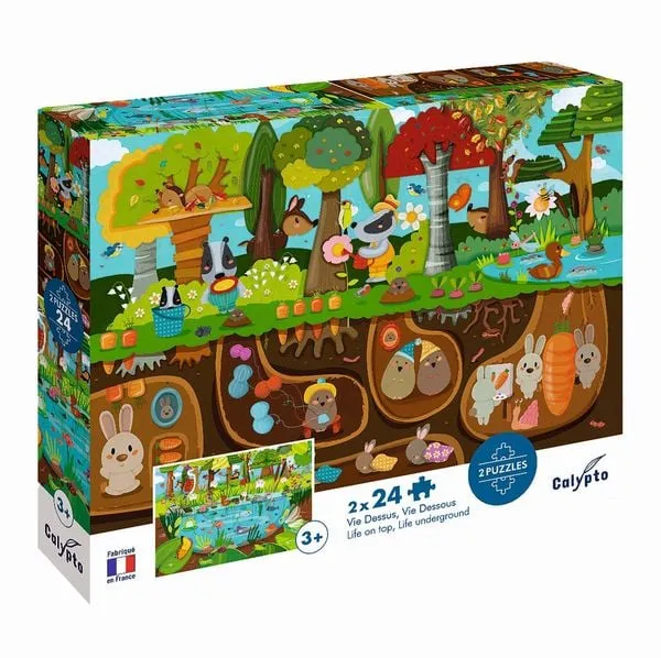 SentoSphere - Calypto - Puzzle - Waldtiere, 2x24 Teile