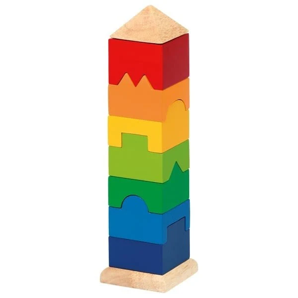 Goki Stapelturm aus Holz – Motorikspielzeug ab 2 Jahren