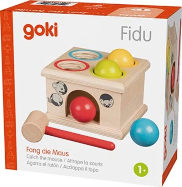 Goki Klopfspiel Fang die Maus Fidu Holzspielzeug ab 1 Jahr
