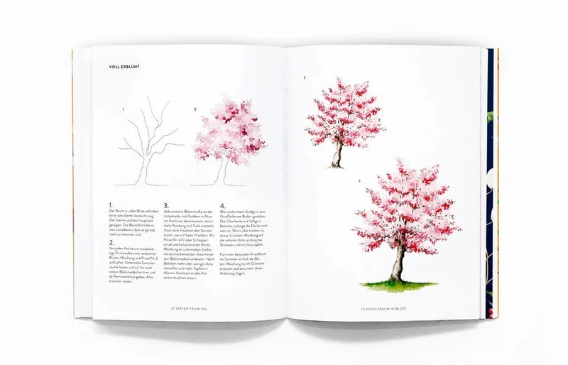 Die Jahreszeiten in Aquarellen - Naturmotive in Schritt-für-Schritt-Anleitungen