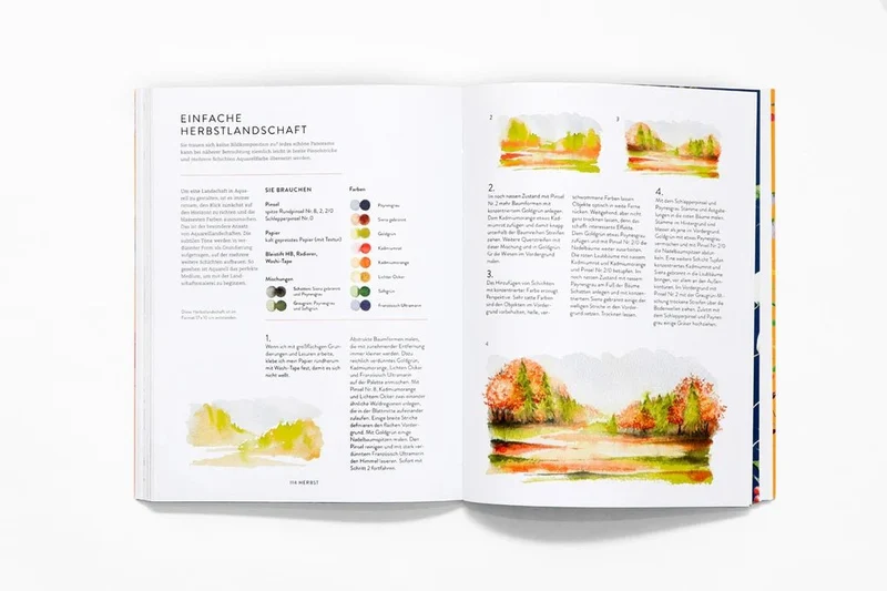 Die Jahreszeiten in Aquarellen - Naturmotive in Schritt-für-Schritt-Anleitungen