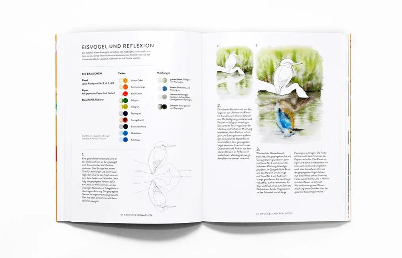 Die Jahreszeiten in Aquarellen - Naturmotive in Schritt-für-Schritt-Anleitungen