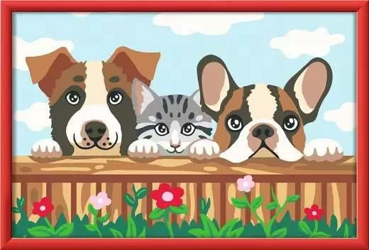 CreArt Hunde und Katze - Malen nach Zahlen