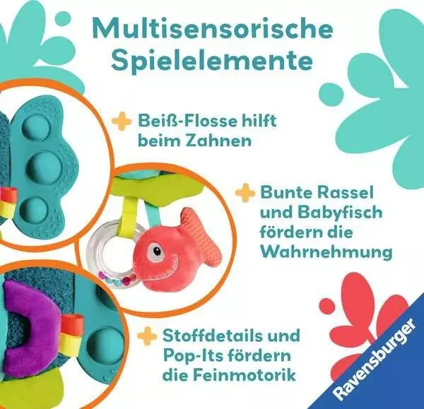 Play+ Pop-it Piranha (blau)- Babyspielzeug