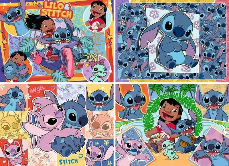 Kinderpuzzle Disney Stitch Aloha – 4x100 Teile