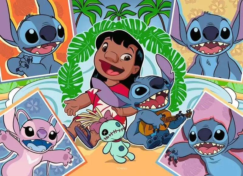Kinderpuzzle Disney Stitch Aloha – 4x100 Teile