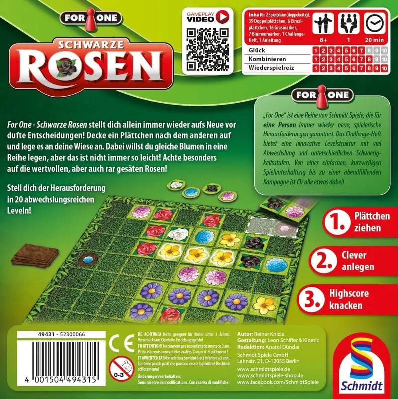 For One – Schwarze Rosen, Legespiel
