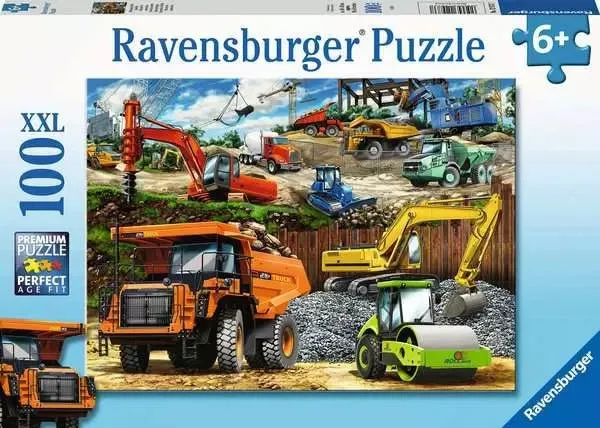 Kinderpuzzle Fahrzeuge auf der Baustelle – 100 XXL Teile