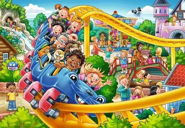 Kinderpuzzle 2x24 Teile – Vergnügungspark