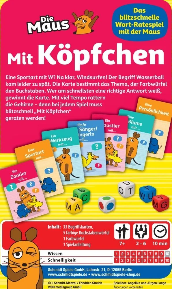 Die Maus. Mit Köpfchen, Kinderspiel, Reisespiel in der Metalldose