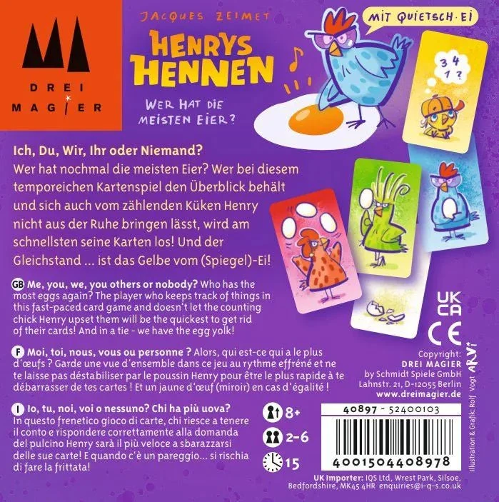 Drei Magier: Henrys Hennen, Kartenspiel