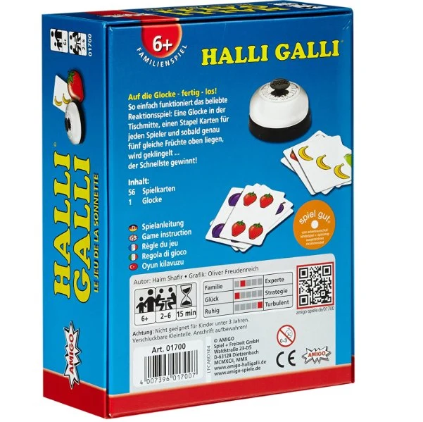 Halli Galli Kartenspiel – Reaktionsspiel mit Glocke
