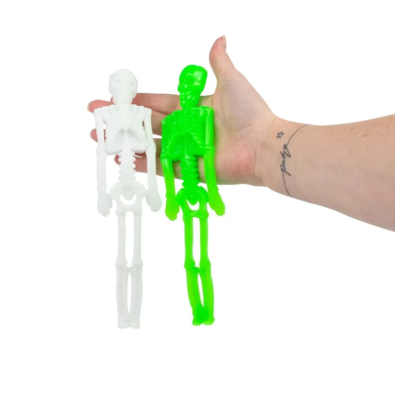 Stretchy Squish Skelett, Glow in Dark
