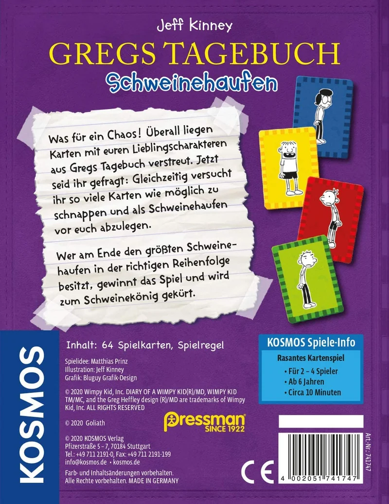 Gregs Tagebuch - Schweinehaufen Das rasante Kartenspiel!
