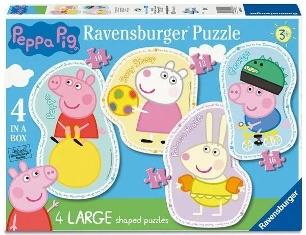 Ravensburger Peppa Pig – Kinderpuzzle mit 4 konturgeformten Puzzles