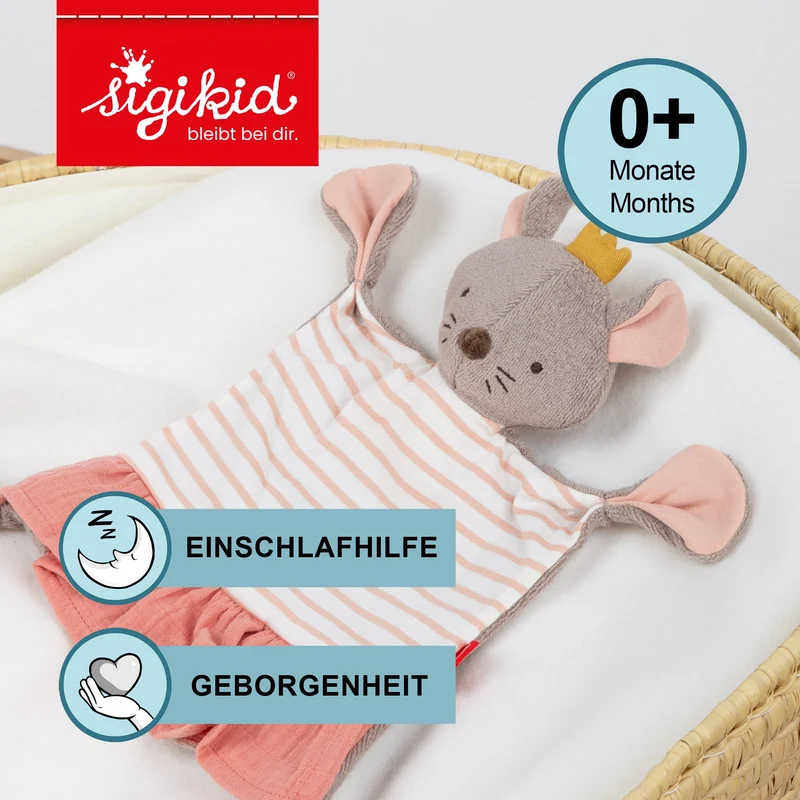 Schnuffeltuch Maus Prinzessin Sigikid – sanftes Schmusetuch aus Baumwolle
