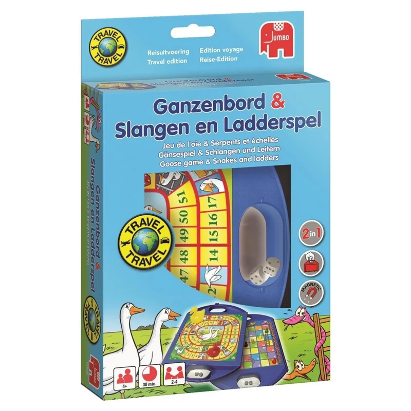 Gänsespiel & Schlangen und Leitern – Kompaktspiel mit zwei Klassikern