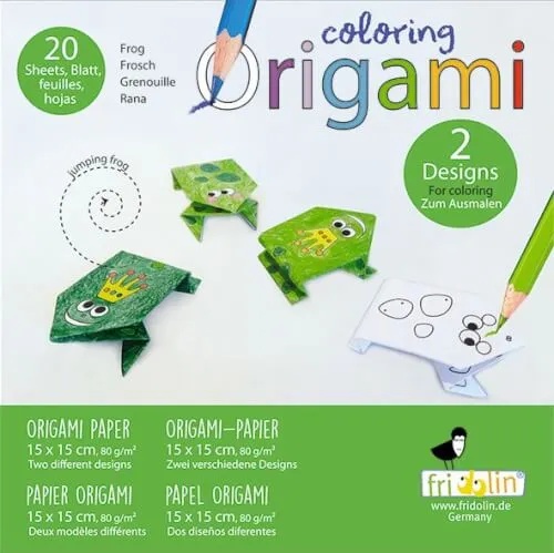 Origami - Coloring Origami - Frosch - 15x15cm
