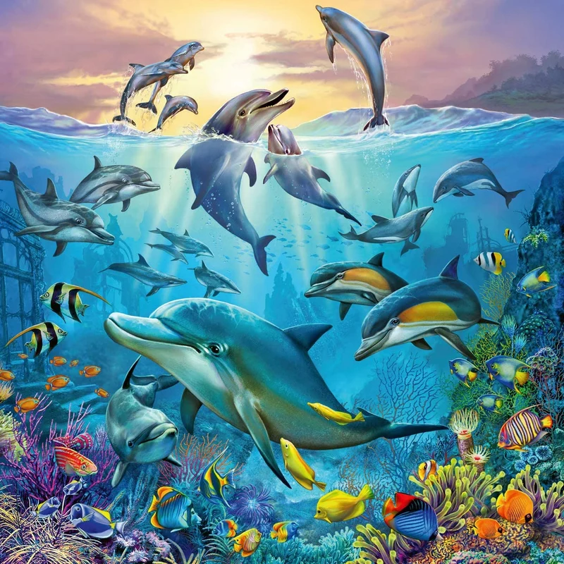 Kinderpuzzle ab 5 Jahren - Tierwelt des Ozeans - 49 Teile