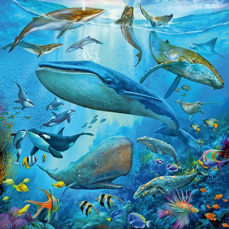 Kinderpuzzle ab 5 Jahren - Tierwelt des Ozeans - 49 Teile