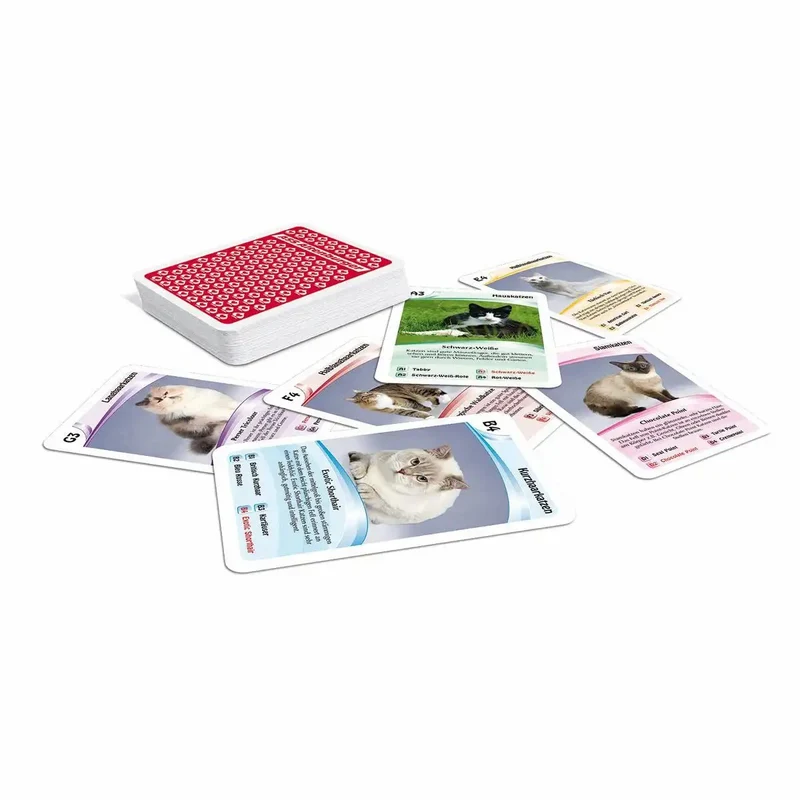 Kartenspiel Quartett Katzen Kunststoffetui